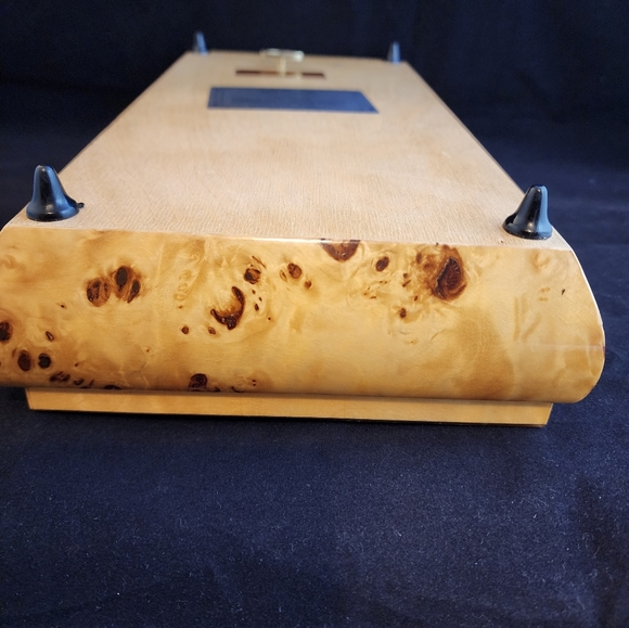 Vtg C. Industries Burl Wood Inlaid Wood Florals Music Box "Sunrise, Sunset" USA - Picture 11 of 17